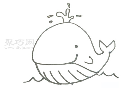 怎么画鲸鱼 来学鲸鱼简笔画画法