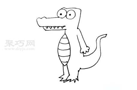卡通鳄鱼怎么画 卡通鳄鱼简笔画教程