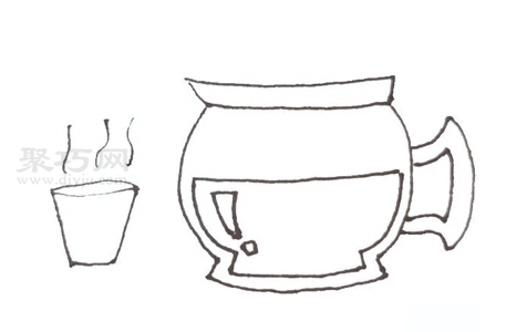幼儿画咖啡壶简单画法 来学咖啡壶简笔画