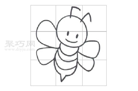 小蜜蜂画法步骤图解 来学小蜜蜂简笔画