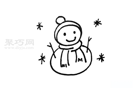 如何画雪人最简单 雪人简笔画教程