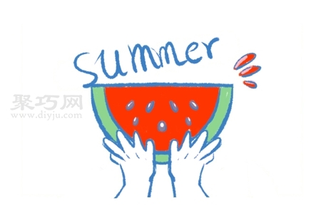 怎么画夏天的西瓜简单又漂亮 夏天的西瓜简笔画步骤