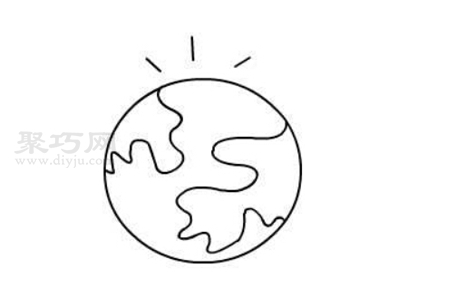 卡通地球怎么画最简单 卡通地球简笔画步骤