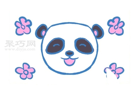 幼儿画开心的熊猫教程 来学开心的熊猫简笔画