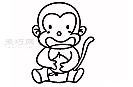 猴子画法图解 一起来学猴子简笔画
