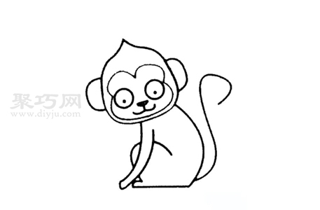 调皮的小猴子画法教程 来学调皮的小猴子简笔画