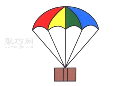 降落伞画法步骤图解 来学降落伞简笔画