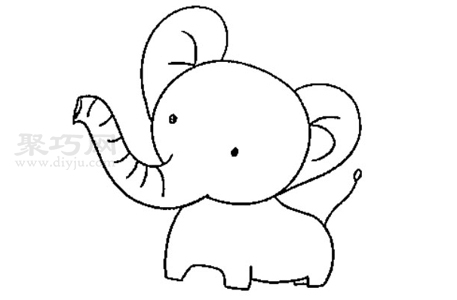 大象如何画好看又简单 来学大象简笔画步骤