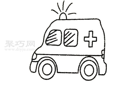 怎么画救护车才好看 来学救护车简笔画画法