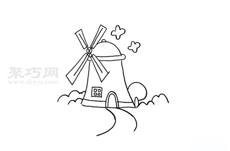 如何画大风车最简单 大风车简笔画画法
