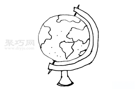 怎么画地球仪简单又漂亮 地球仪简笔画画法