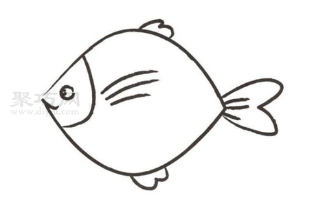 鱼画法步骤图解 一起来学鱼简笔画