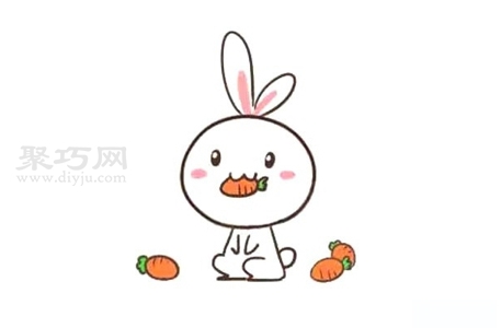 怎么画吃胡萝卜的兔子简笔画好看又简单