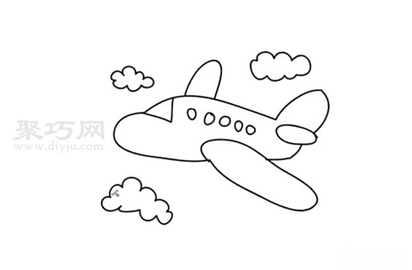 飞机简笔画如何画 来看飞机简笔画画法