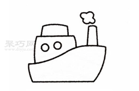 小朋友画轮船如何画 一步一步教你轮船简笔画画法