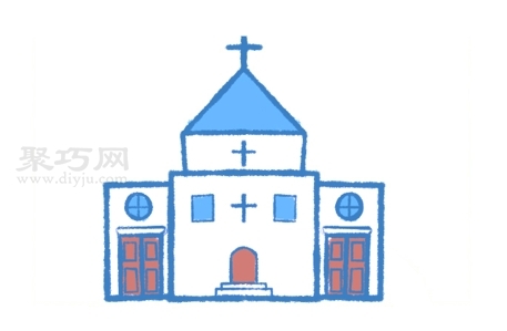 白色的教堂怎么画简单又漂亮 来看白色的教堂简笔画画法