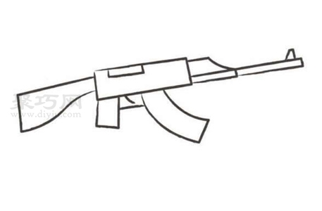 四步画AK47冲锋枪