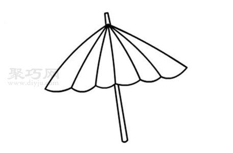 伞简笔画画法 一步一步画伞