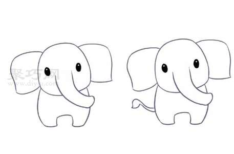 一步一步画亚洲大象图片