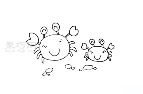 螃蟹简笔画如何画 来看螃蟹简笔画步骤