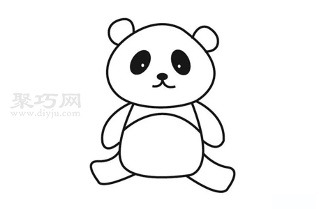 国宝大熊猫简笔画教程