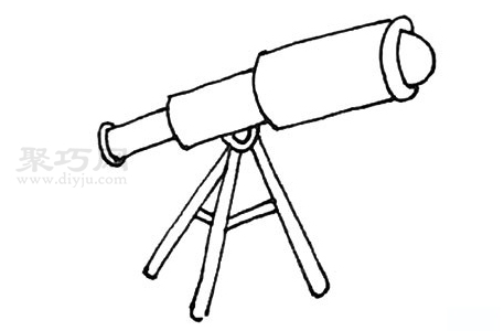 望远镜简笔画教程 小聚教你画望远镜