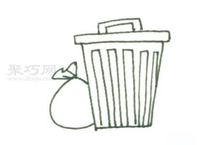 垃圾桶怎么画 来看垃圾桶简笔画画法