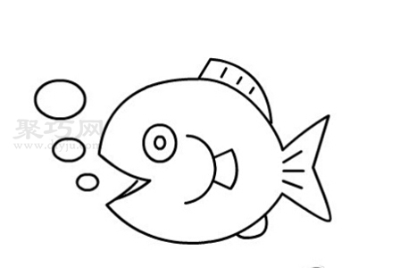 如何画鱼儿吐泡泡 来学鱼儿吐泡泡简笔画步骤