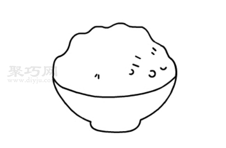 一碗米饭怎么画 来看一碗米饭简笔画画法