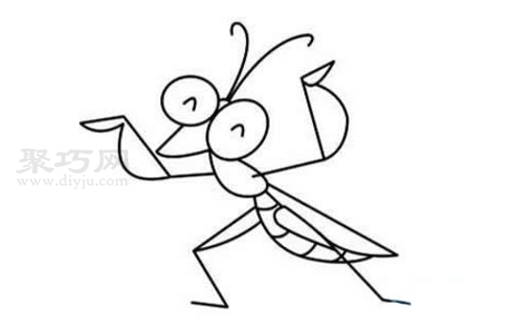 简笔画昆虫螳螂图片