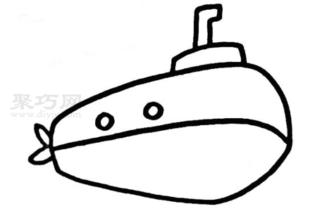 怎么画潜水艇最简单 来学潜水艇简笔画画法