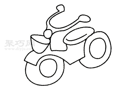 摩托车画法简单又漂亮 来学摩托车简笔画