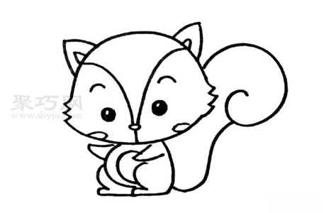 小松鼠画法步骤图解 来学小松鼠简笔画