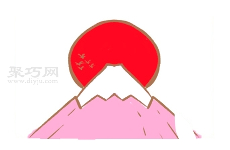 富士山怎么画 来学富士山简笔画画法