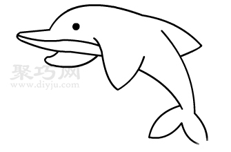 儿童画海豚步骤图解 来学海豚简笔画