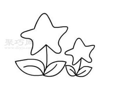 星星花朵怎么画 来学星星花朵简笔画画法