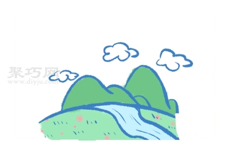 山水风景画法步骤 一起来学山水风景简笔画