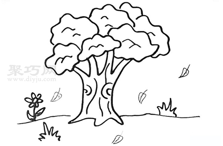 怎么画大榕树好看又简单 来看大榕树简笔画画法