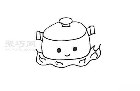 煮锅如何画简单又漂亮 煮锅简笔画画法