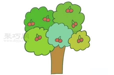 如何画果树最简单 来学果树简笔画步骤