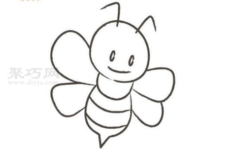 儿童画蜜蜂画法 一起来学蜜蜂简笔画