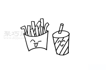 如何画薯条可乐简单又漂亮 来学薯条可乐简笔画步骤