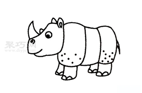 犀牛怎么画才好看 犀牛简笔画教程
