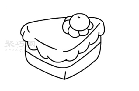 樱桃三角蛋糕简笔画图片
