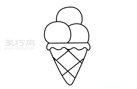 甜筒冰激凌简笔画