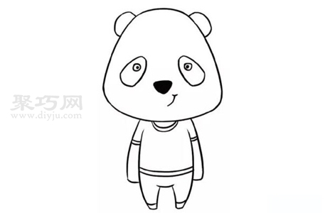卡通大熊猫简笔画