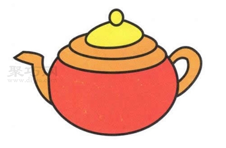 茶壶画法椭圆形图片
