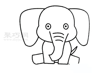 大象画法步骤图解 一起来学大象简笔画