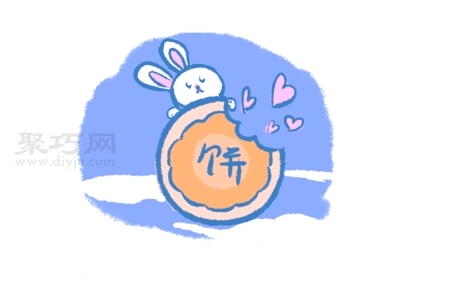 怎么画吃月饼的白兔才好看 来看吃月饼的白兔简笔画画法