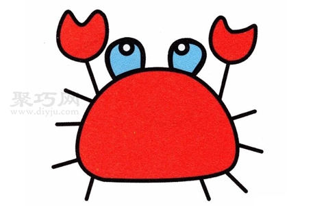 小螃蟹画法步骤 一起来学小螃蟹简笔画
